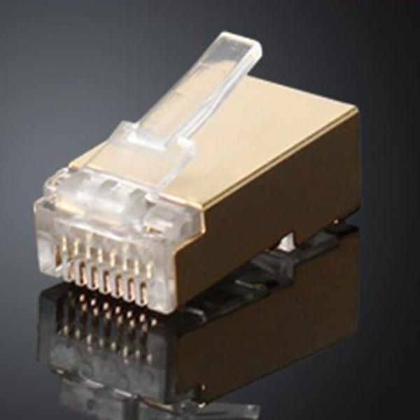 CAT7 RJ45 커넥터 플러그 랜잭 Two Prongs 8P8C 100개