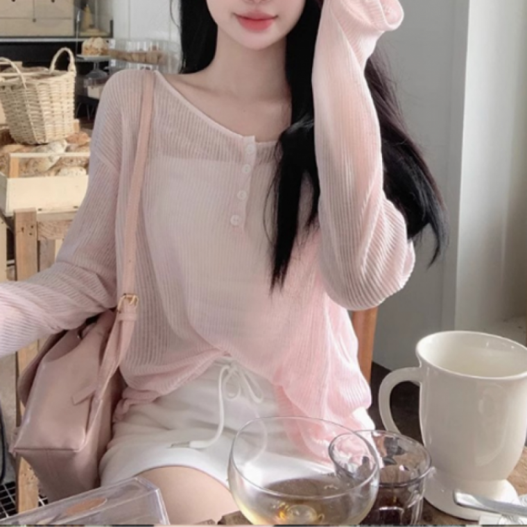 여리여리 티셔츠 시스루 백스트랩 여성