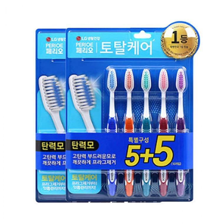 페리오 토탈케어 칫솔10p 탄력모 잇몸케어 부드러운 대용량 저자극 가족칫솔