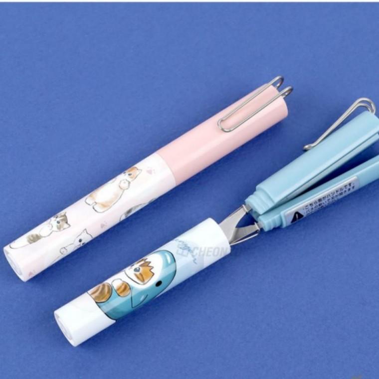 고양이 캐릭터 스틱킬 가위 휴대용 펜가위 스틱가위 미니