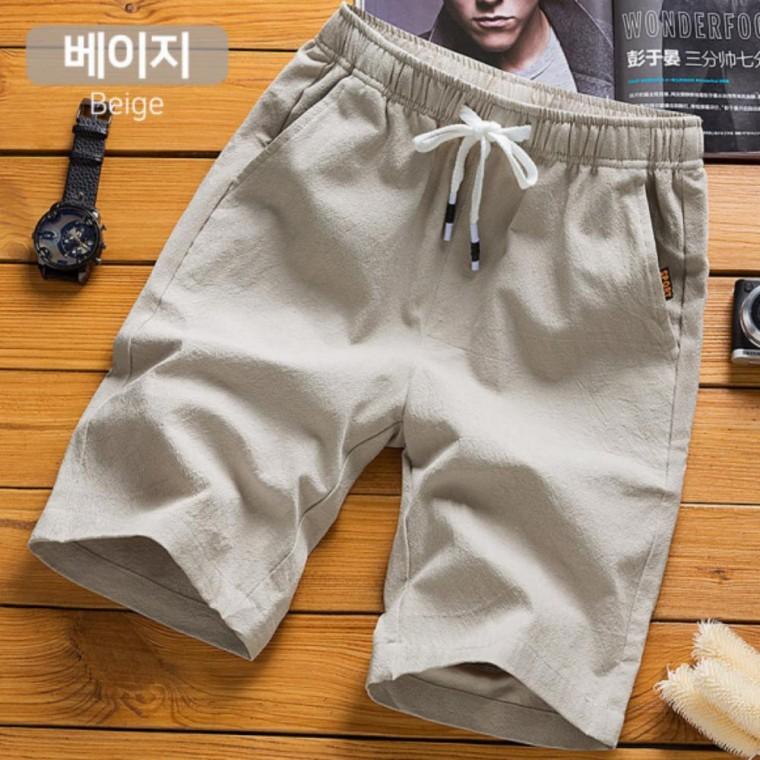 남성반바지 빅사이즈 남자바지 반바지 남자바지 코튼린넨 면 남자반바지 밴딩 여름바지 남성바지