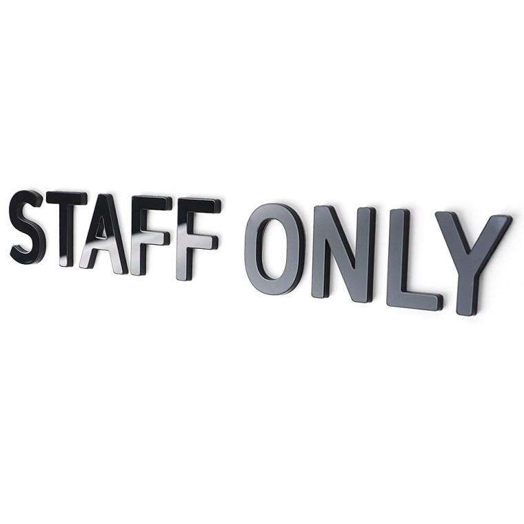 부착식 STAFF ONLY 블랙 입체사인