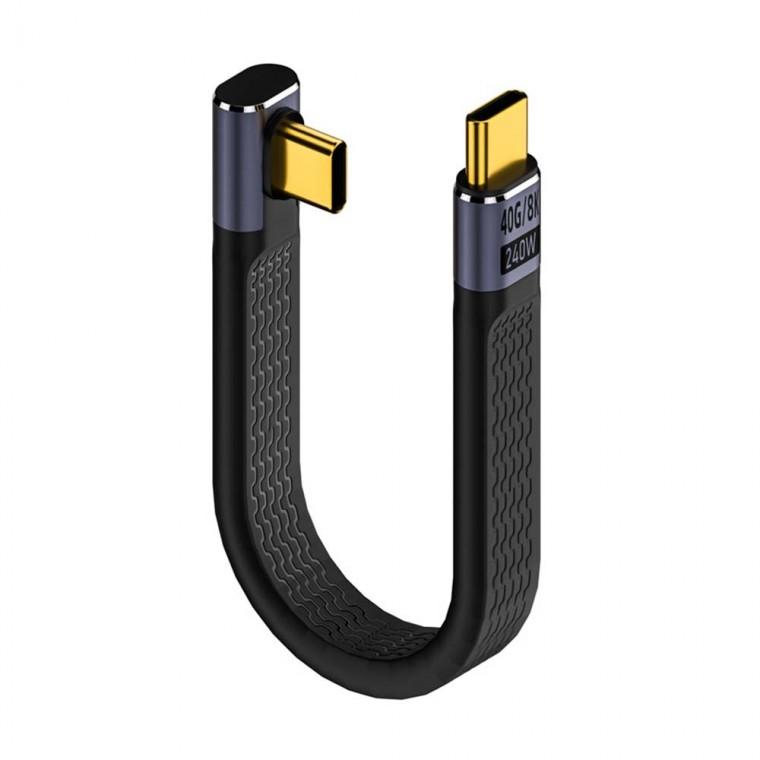 USB 4.0 C TYPE PD 케이블 MM 14cm 40Gbps 240W 꺾임형 고속충전 스마트폰 노트북