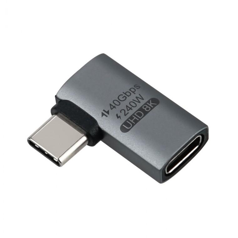 8K USB 4.0 C타입x2 GEN3 꺾임젠더 40Gbps 240W 스마트폰 노트북 고속충전 데이터전송
