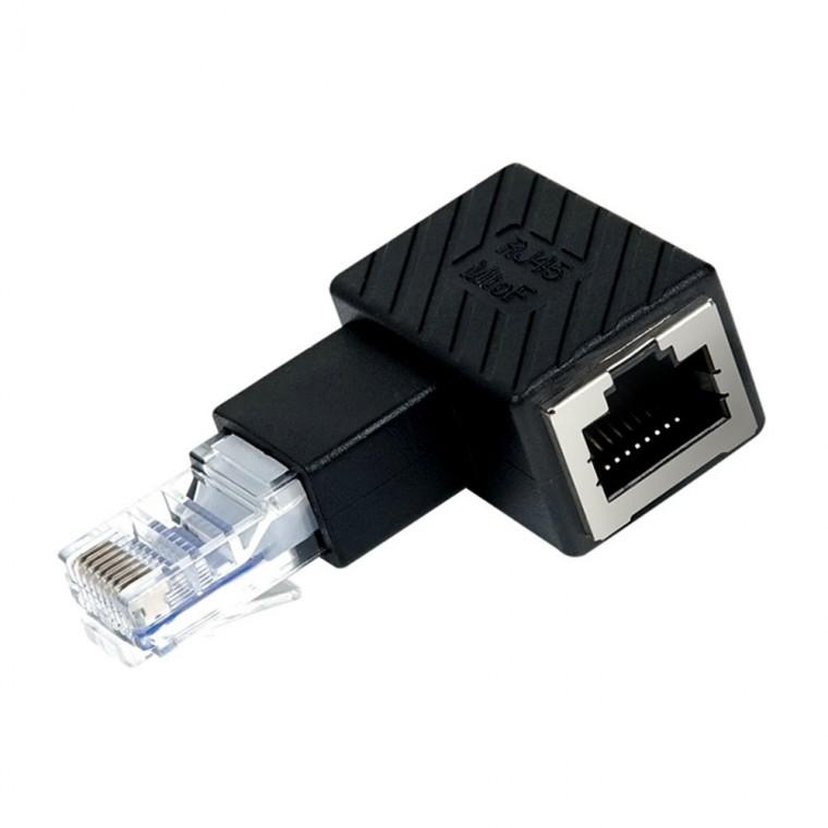 90도 꺾임 RJ45 커플러 8P 8C 랜선 연장 젠더