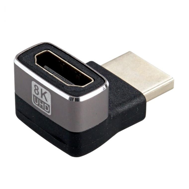 8K HDMI 2.1 연장젠더 꺾임형 MF 케이블 추가 연결