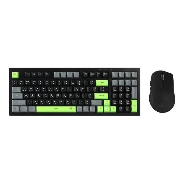 지클릭커 오피스프로 WMK50 사일런스 M 무소음 무선 블루투스 98 키보드 마우스 세트 Poker Green