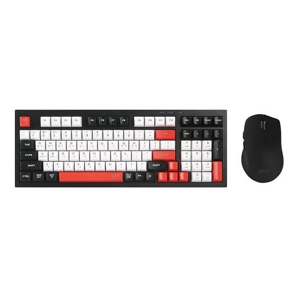 지클릭커 오피스프로 WMK50 사일런스 M 무소음 무선 블루투스 98 키보드 마우스 세트 Poker