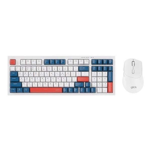 지클릭커 오피스프로 WMK50 사일런스 M 무소음 무선 블루투스 98 키보드 마우스 세트 Gun dam