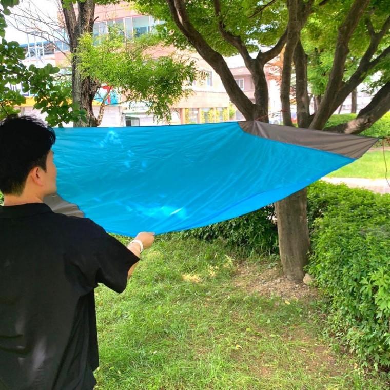 미니 경량 포켓 돗자리 블루 미니돗자리 경량돗자리 얇은돗자리 여행용돗자리