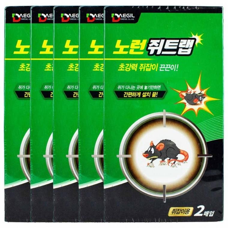 노런 쥐트랩 초강력 쥐잡이 끈끈이 2매입 x 5개