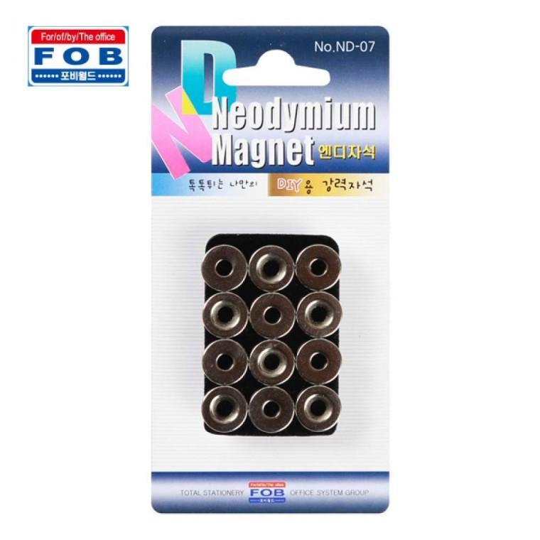 초강력 네오디움 구멍자석 놀이용 12mm 3T 교육용 광고용 12개