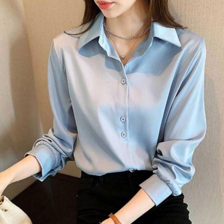 카라 블라우스 간절기 회사 오피스룩 쉬폰 셔츠