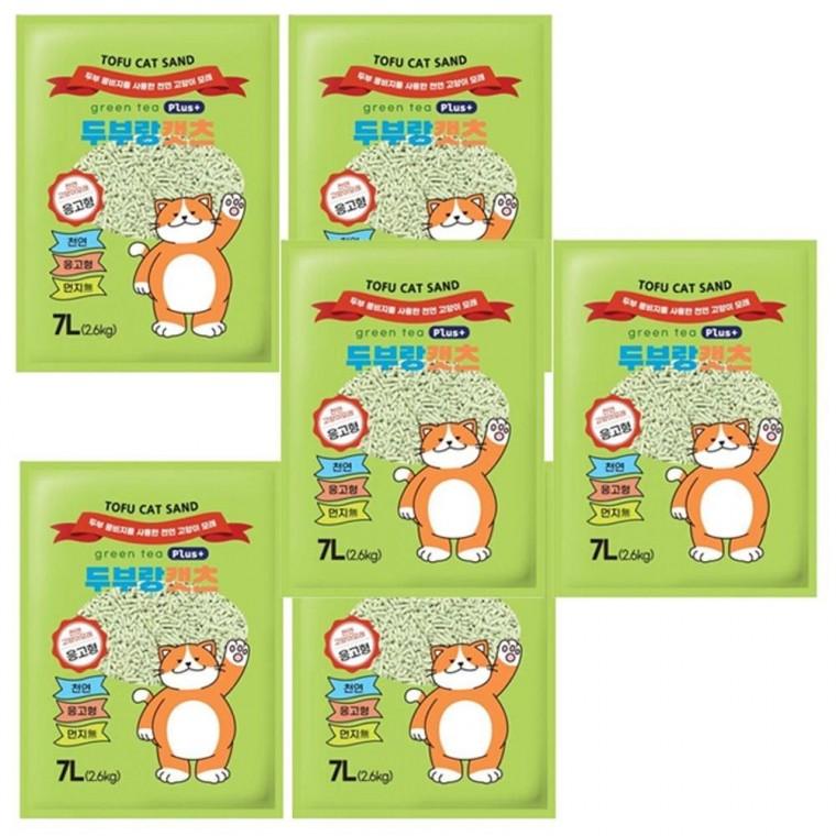 7L Plus 응고 두부 고양이 이코노미 6P 모래 녹차