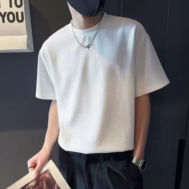 남성 와플 라운드넥 반팔티 FL 라운드넥 티셔츠
