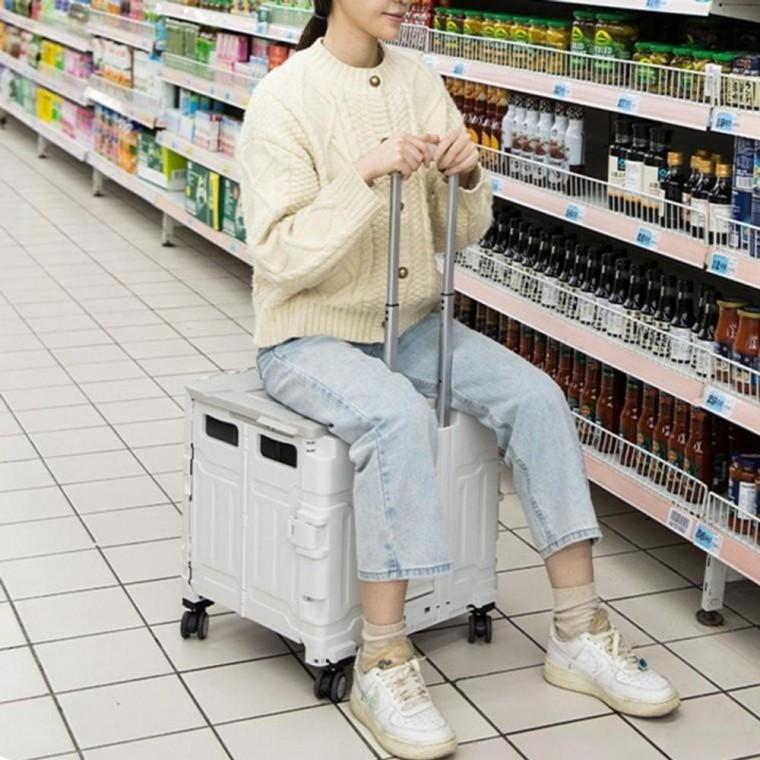 카트 핸드 4바퀴 접이식 쇼핑카트 폴딩 휴대용 박스