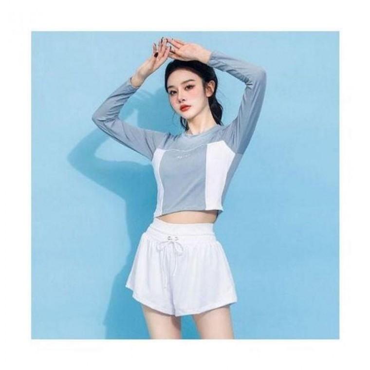 하이 수영복 스포티 래쉬가드 밴딩 비키니 웨이스트