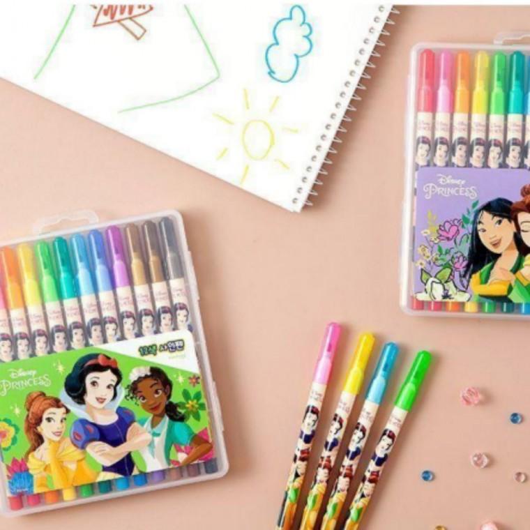 어린이 미술용품 그림 프린세스 12색 사인펜 (랜덤발송)