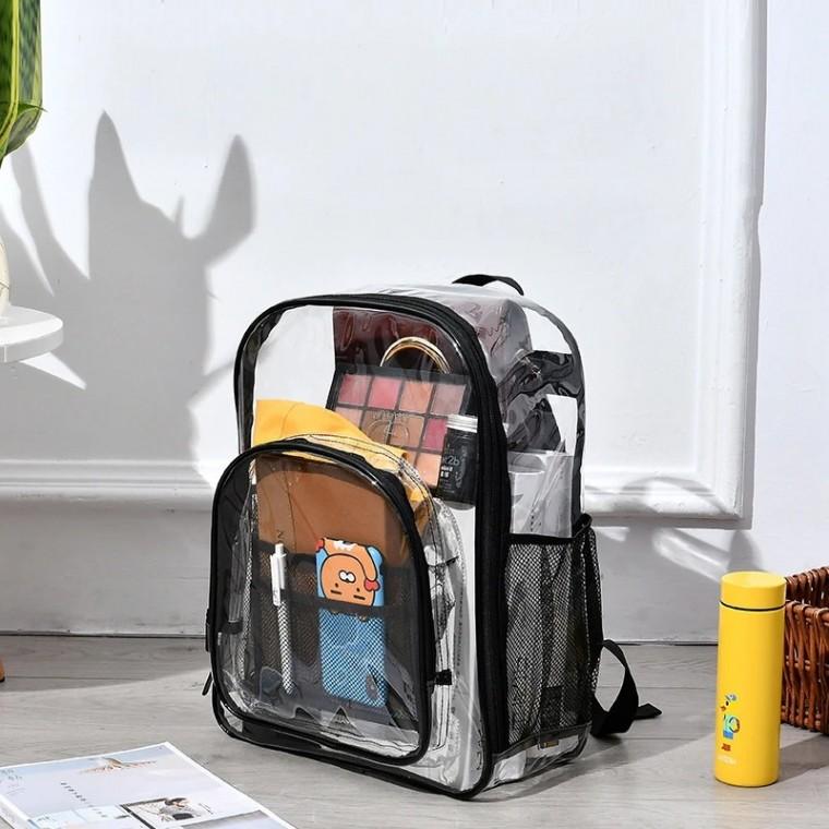 PVC 투명 백팩(블랙)