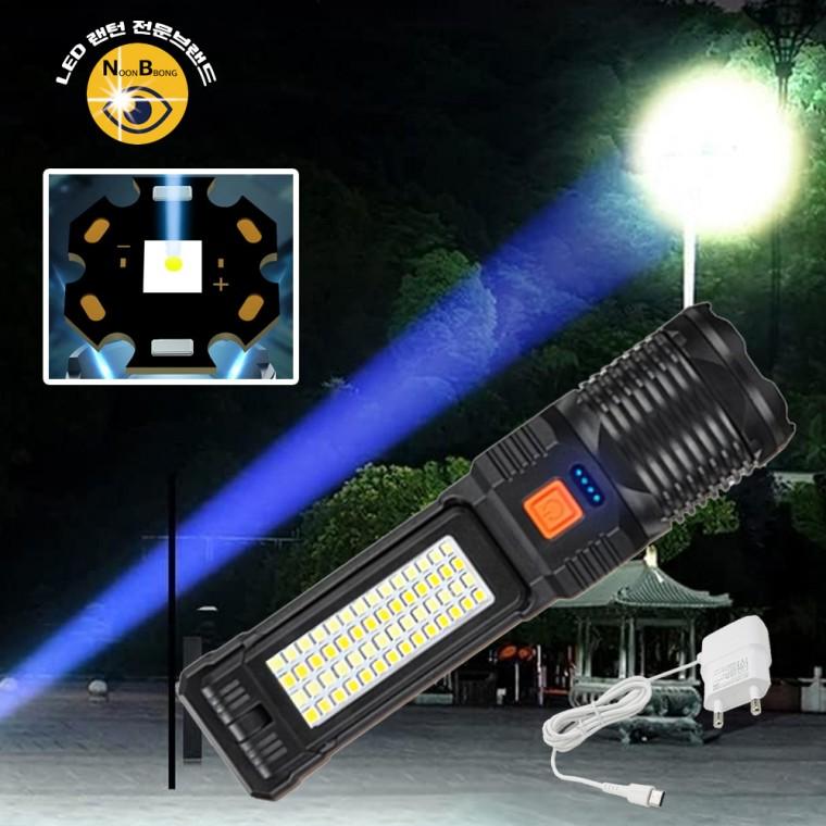 서치라이트 LED 충전식 야외 멀티 캠핑 랜턴 손전등 후레쉬 WJ1008아답터포함