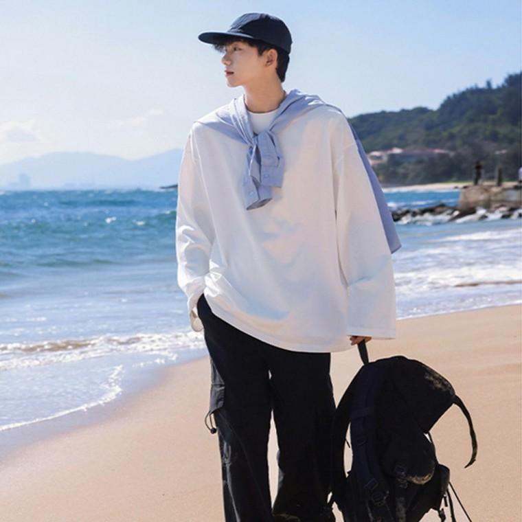 FA] 티셔츠 남성 긴팔 순면 긴팔 기본 베이직 가을