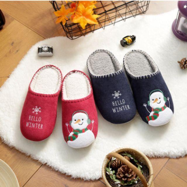 HL] 실내화 슬리퍼 HOME SLIPPER 눈사람 커플