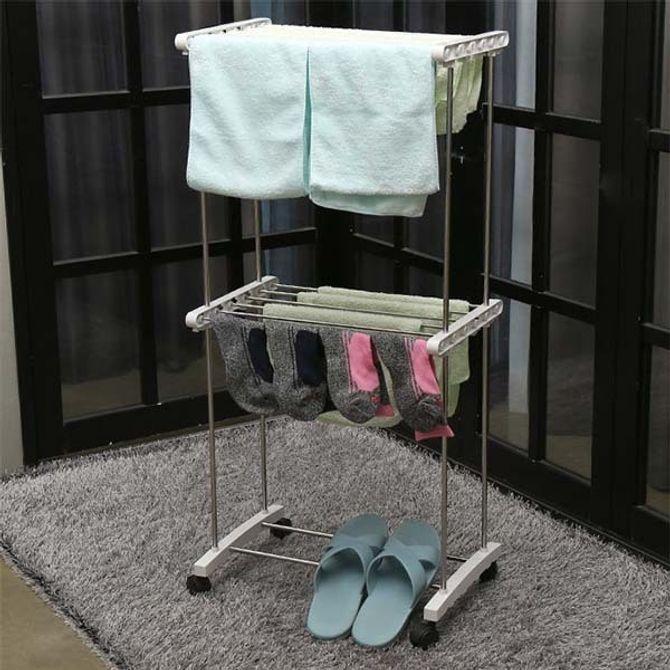 실내 건조대 빨래 건조대 접이식 행거 거치대 2단
