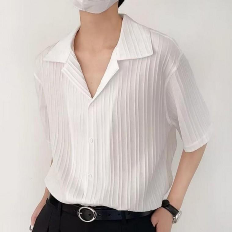플 오픈카라 남성 반팔셔츠 여름셔츠 시원한셔츠