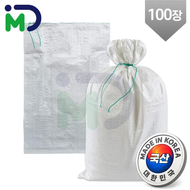 국산 마대 20kg 100장 PP 자루 포대 포장 폐기물 재활용 쓰레기 분리수거 쌀 옥수수 마대자루 포대자루