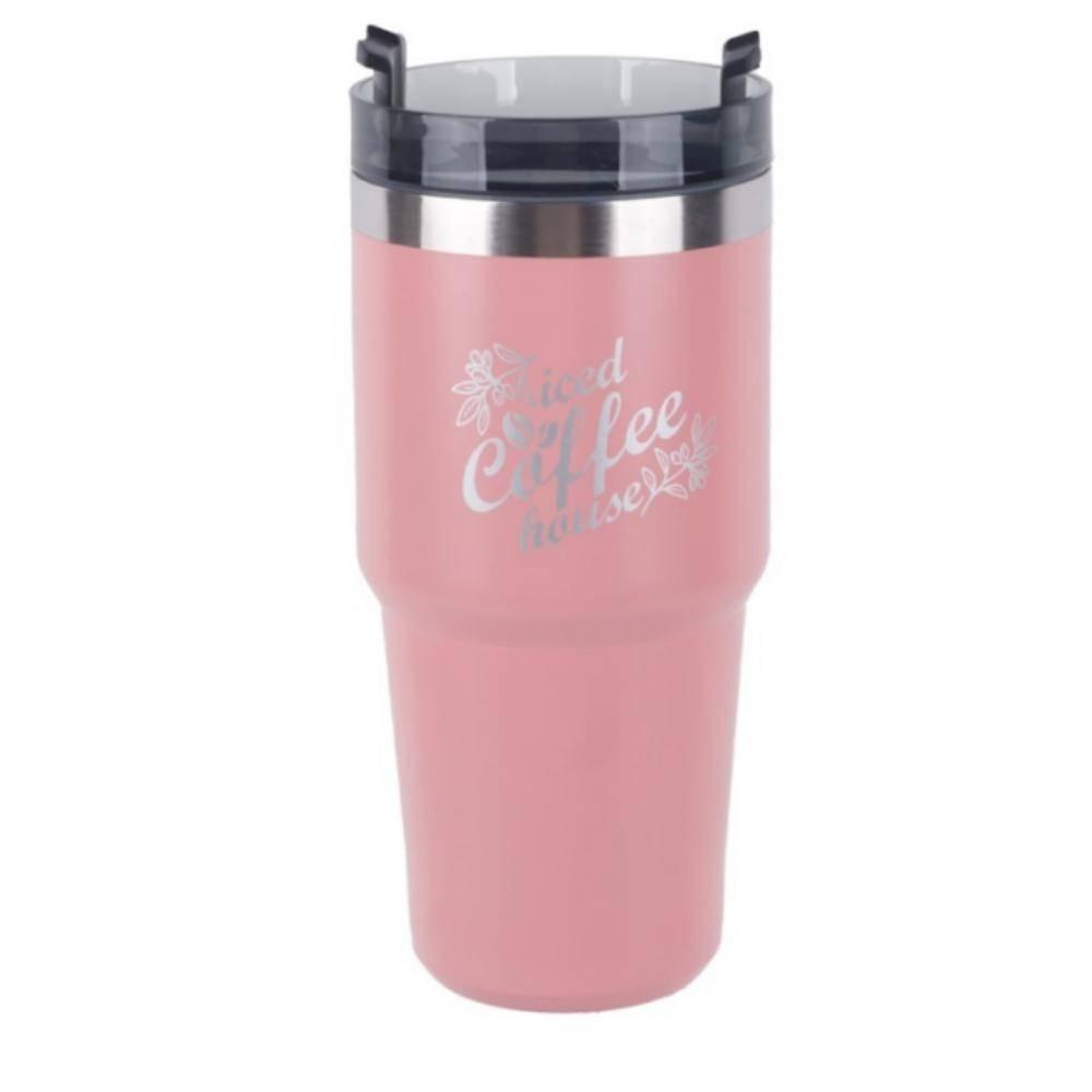 600ml 핑크 텀블러 스텐빨대포함 캠핑 초등 스포츠물병  중등 사무실 보온보냉