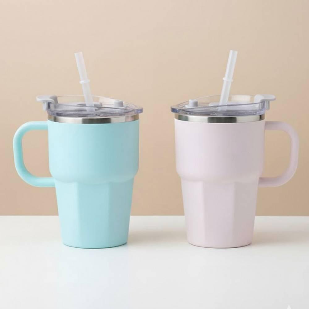304스텐 휴대용 600ml 대용량 빨대 텀블러 캠핑용품 아웃도어 맥주잔 사무실텀블러