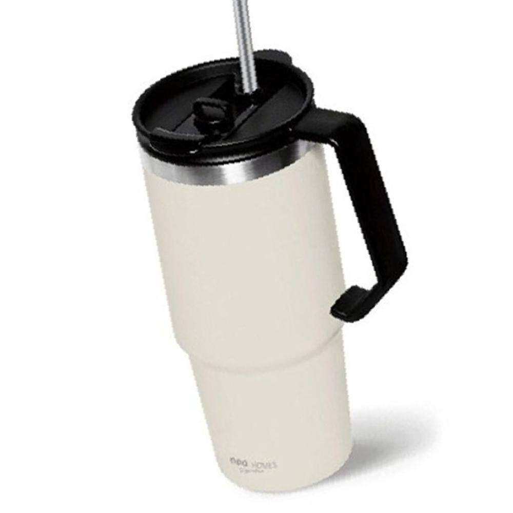 보틀 600ml 손잡이 스텐 흰색 보온병 네오홈즈 텀블러