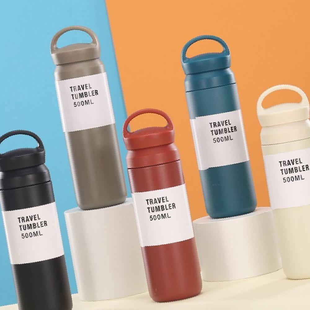 스텐  휴대용 학생 텀블러 사무실 개인용 보냉 가능 캠핑 제작 500ml 라벨 보온 각인