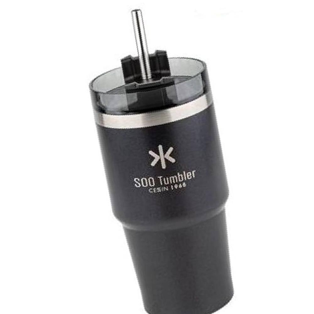 블랙 보틀 빨대 텀블러 물병 휴대용 퀸센스 600mL