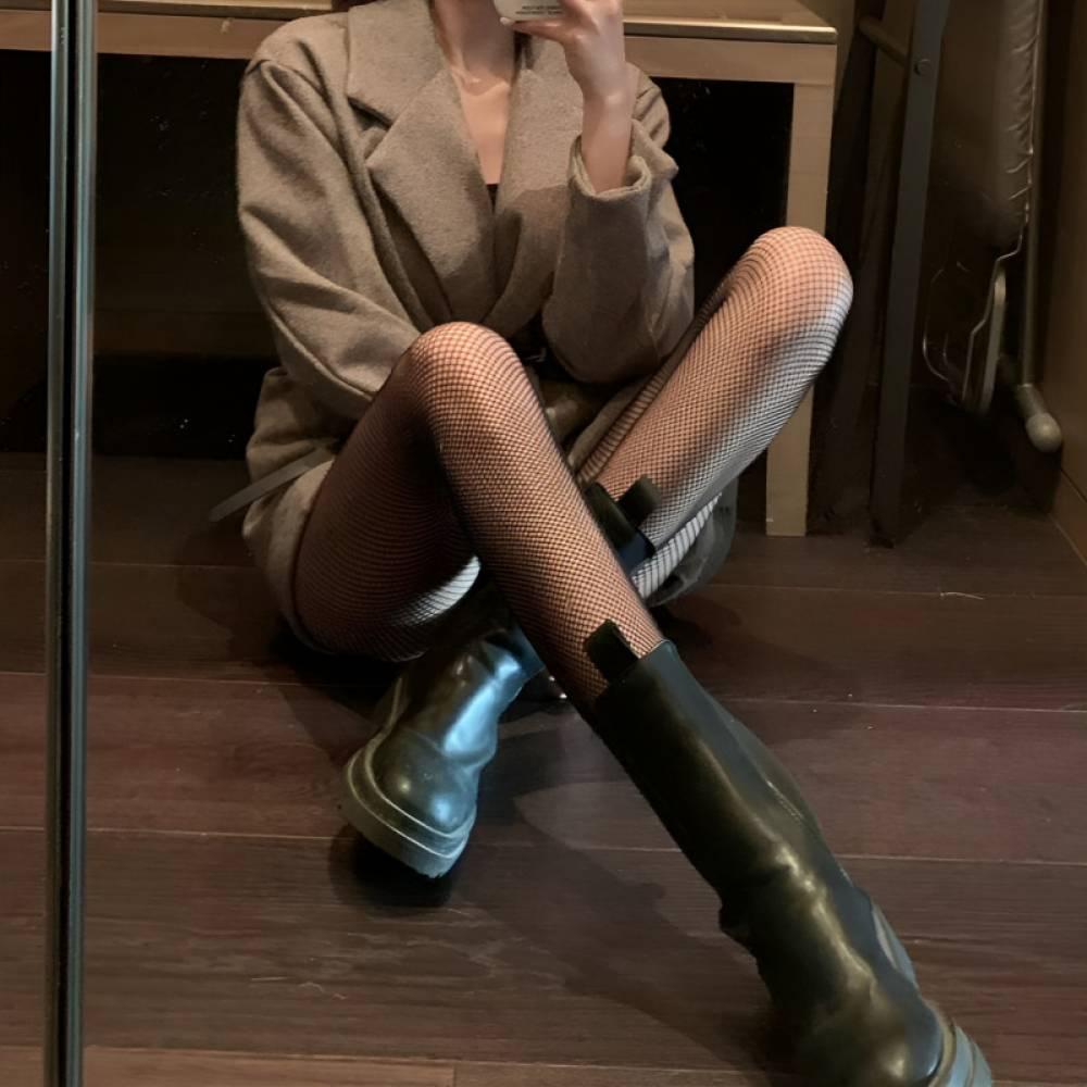 피럼프스  행사 파티 망사 스타킹 양말 롱 속옷 여성 오픈 그물