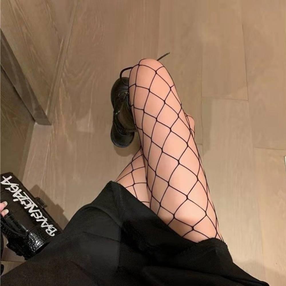 피럼프스  양말 롱 속옷 여성 오픈 그물 행사 파티 망사 스타킹