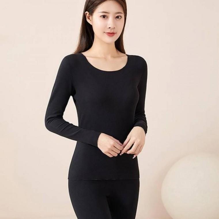 라운드넥 베이직 무지 상하의세트 3컬러 여성 내복