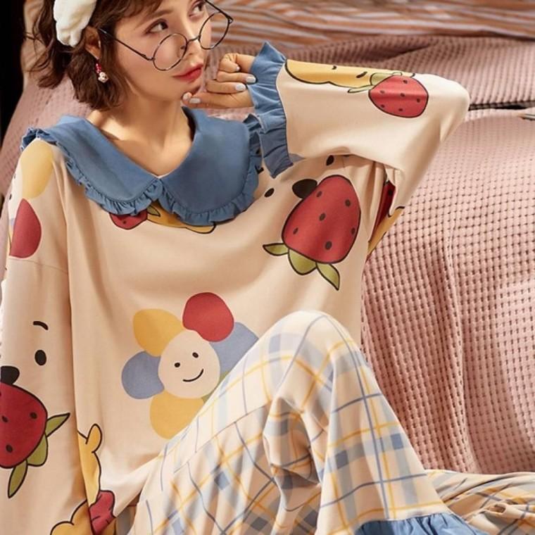 HL] 수면잠옷 딸기곰 여성 홈웨어 파자마