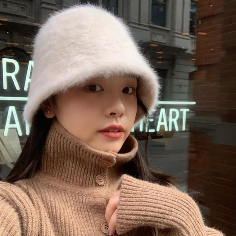 HL] 여성 토끼퍼 버킷햇 벙거지 모자 패션모자 방한