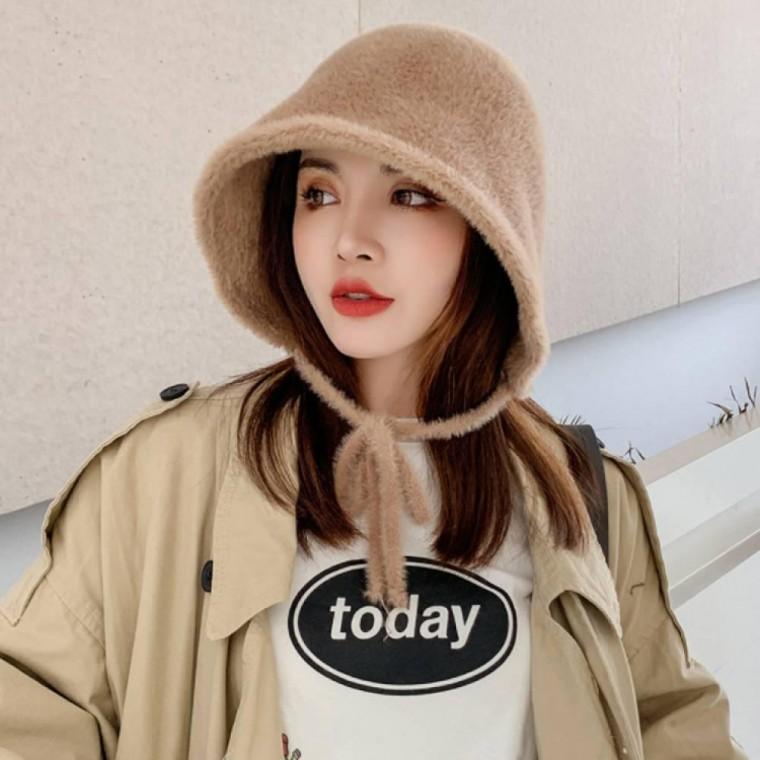 HL] 앙고라 털모자 벙거지 모자 양면 버킷햇 니트