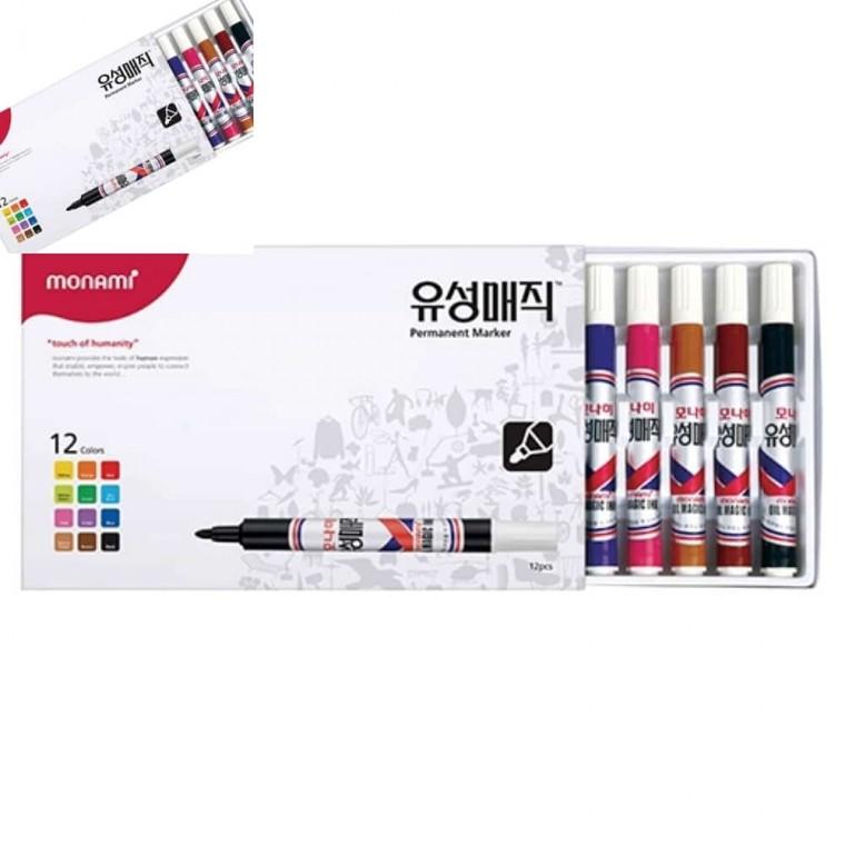 모나미 유성매직 12색세트 2.0mm 문구용품 마카세트 컬러매직 매직세트