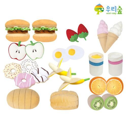 혜명마트 (브레인숲) 말랑말랑 간식놀이세트 12종 역할놀이 주방놀이소품 소꿉놀이세트 어린이소꿉놀이 음