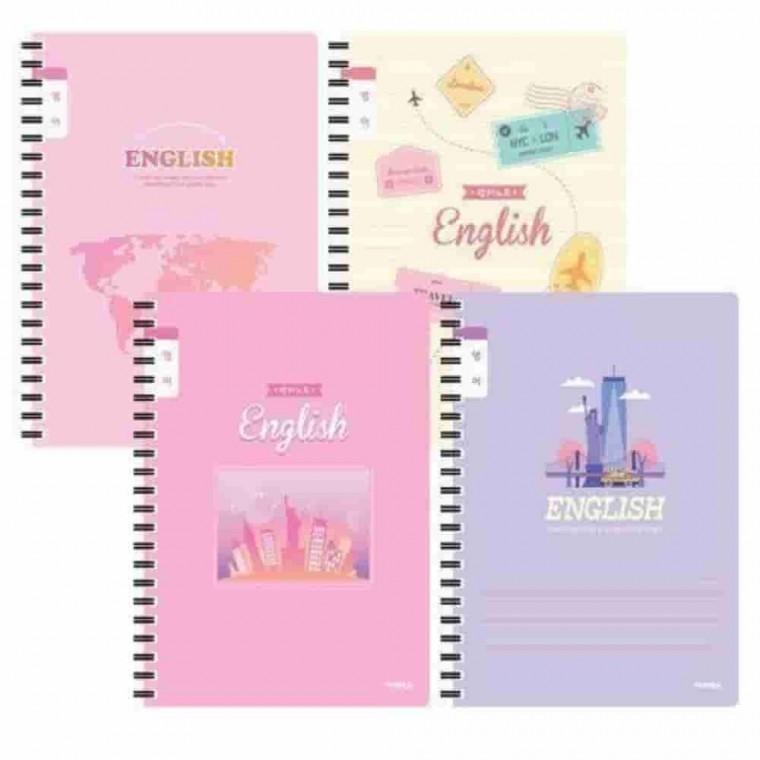 초등 영어 스프링 노트 여 4개 1세트 알파벳노트 영어공부노트 학생노트