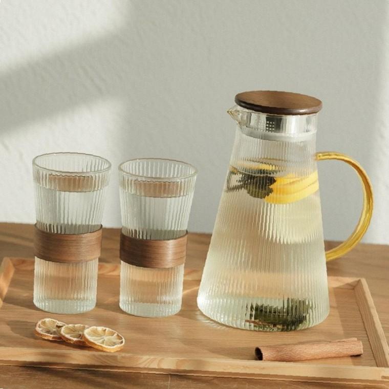 대용량 물병 1.8L 컵 450ml 2개 세트 주방 식탁용 물통 물컵 세트