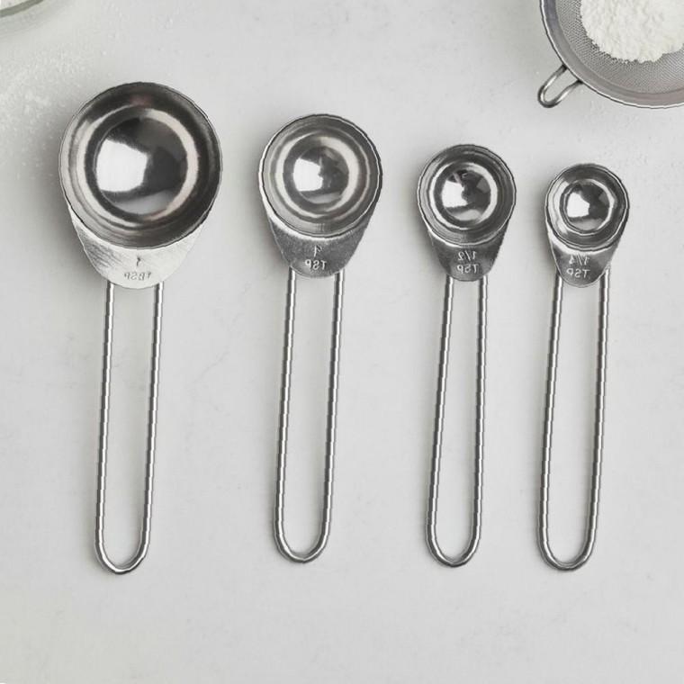 베이킹 계량스푼 4종 세트 스텐 조리용 계량 도구 측정 스푼 세트