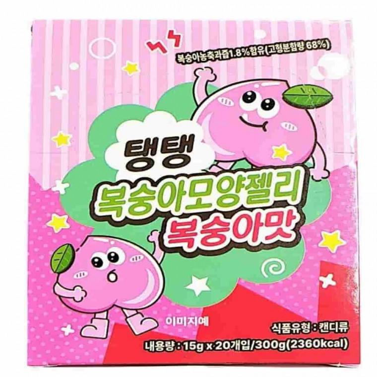 복숭아젤리 15g 20개 1세트 젤리세트 젤리대용량 구미젤리