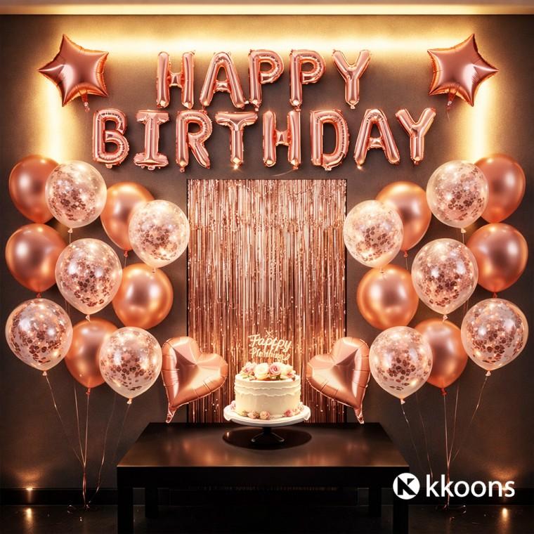 해피벌쓰데이 생일 파티 풍선 세트 기념일 이벤트 가랜드 풍선장식