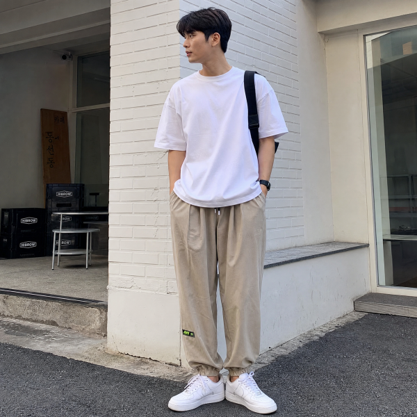 스웨이드 남성 조거팬츠