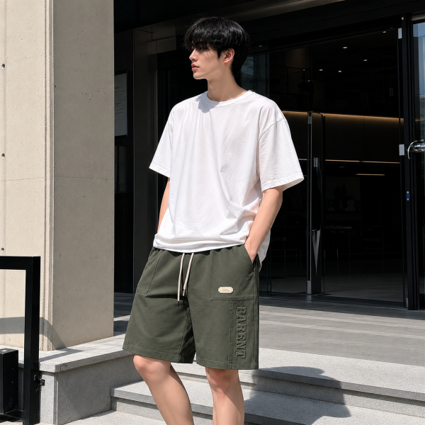 남성 엠보레터링 캐주얼반바지