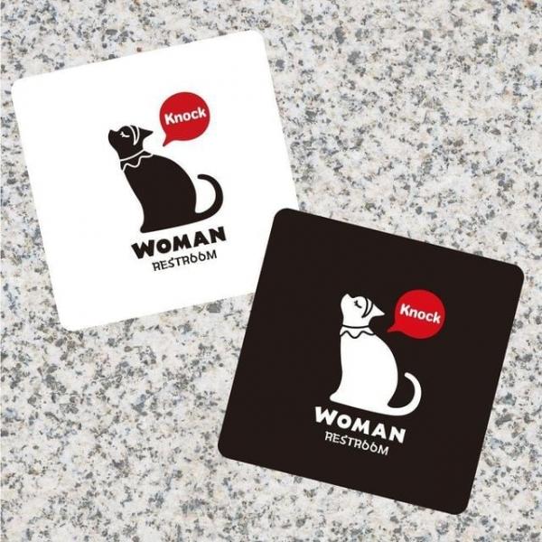 WOMAN RESTROOM 부착형 정사각 소형